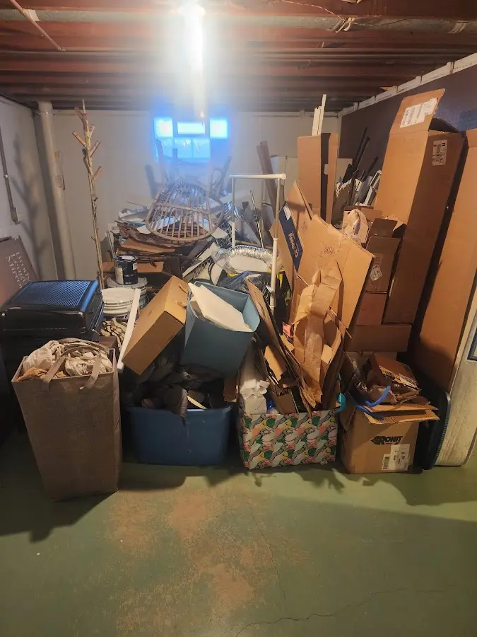 Roll-off dumpster container at job site for 8 Yard Dumpster Rental in Depew